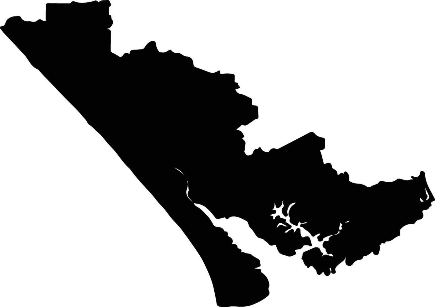 Kaipara District New Zealand silhouette map vector