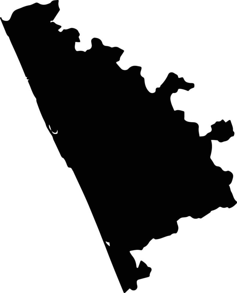 Kasaragod India silhouette map vector