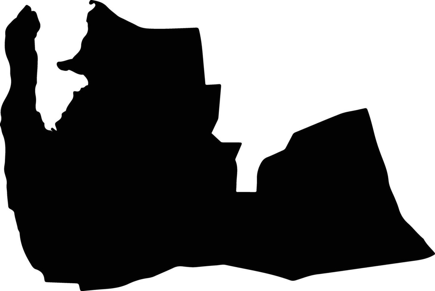 Kaskazini B Tanzania silhouette map vector