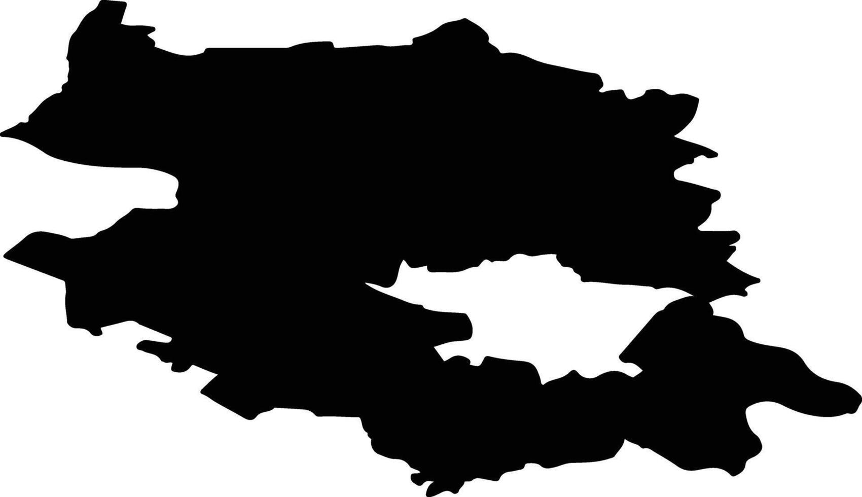 Kaunas District Municipality Lithuania silhouette map vector