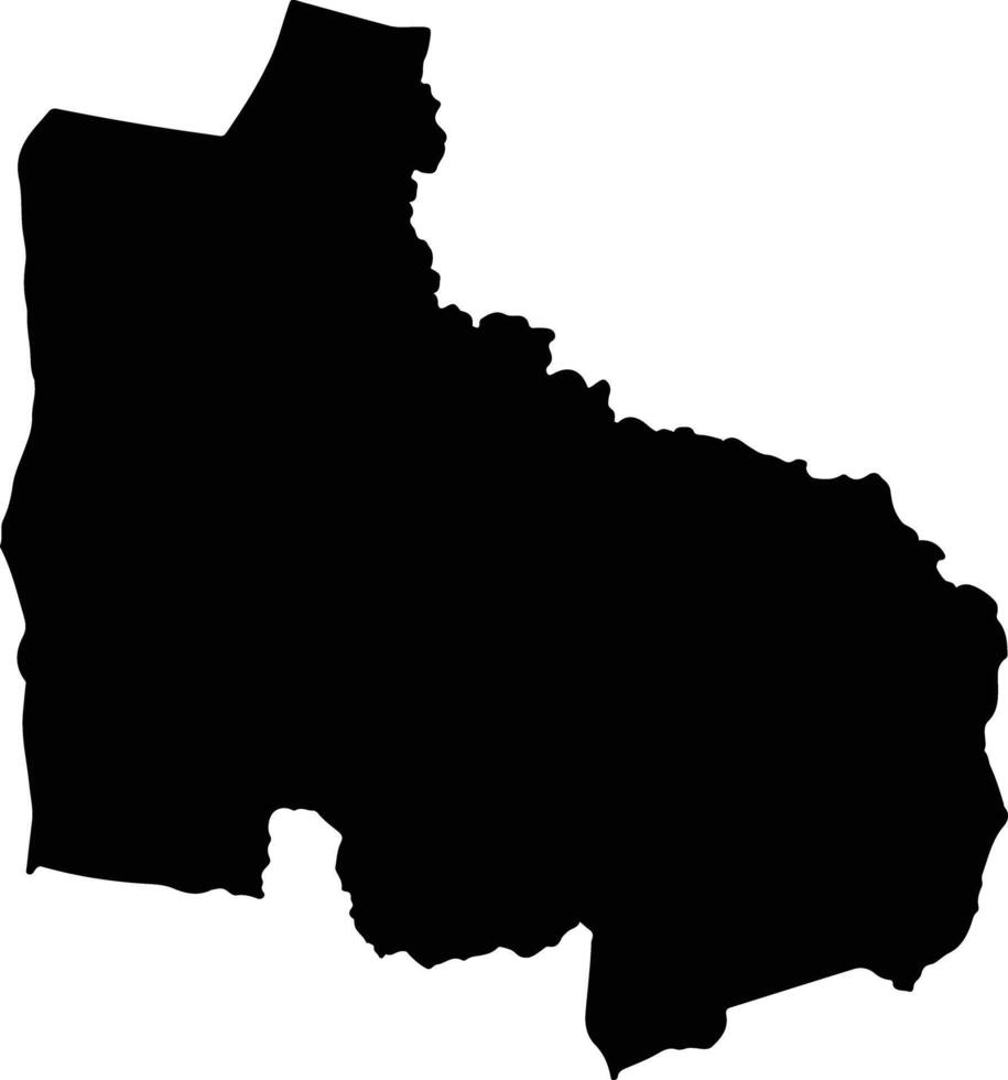 Kawambwa Zambia silhouette map vector