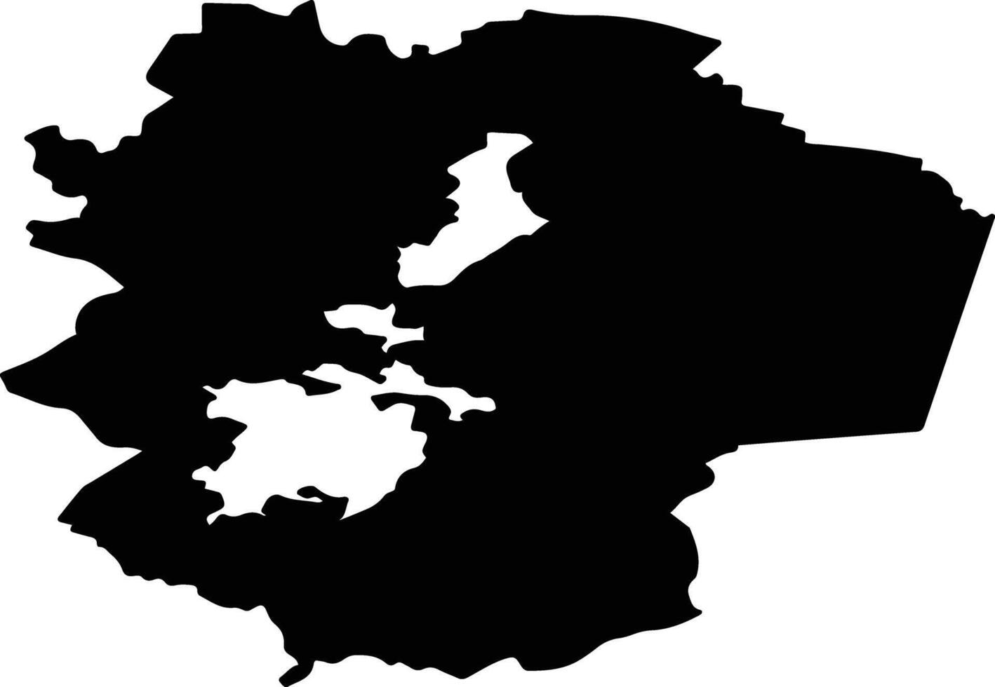 Kemerovsky District Russia silhouette map vector