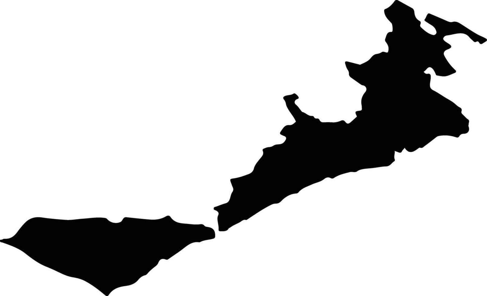 Kerkennah Tunisia silhouette map vector