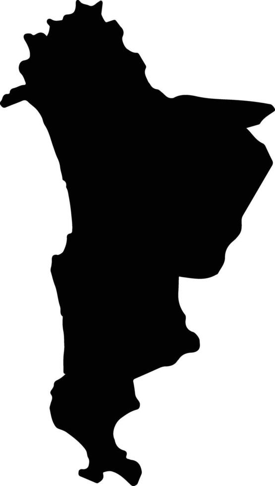 Kiri Sakor Cambodia silhouette map vector