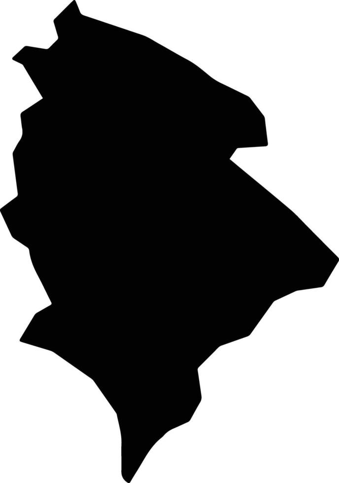 Kishim Afghanistan silhouette map vector