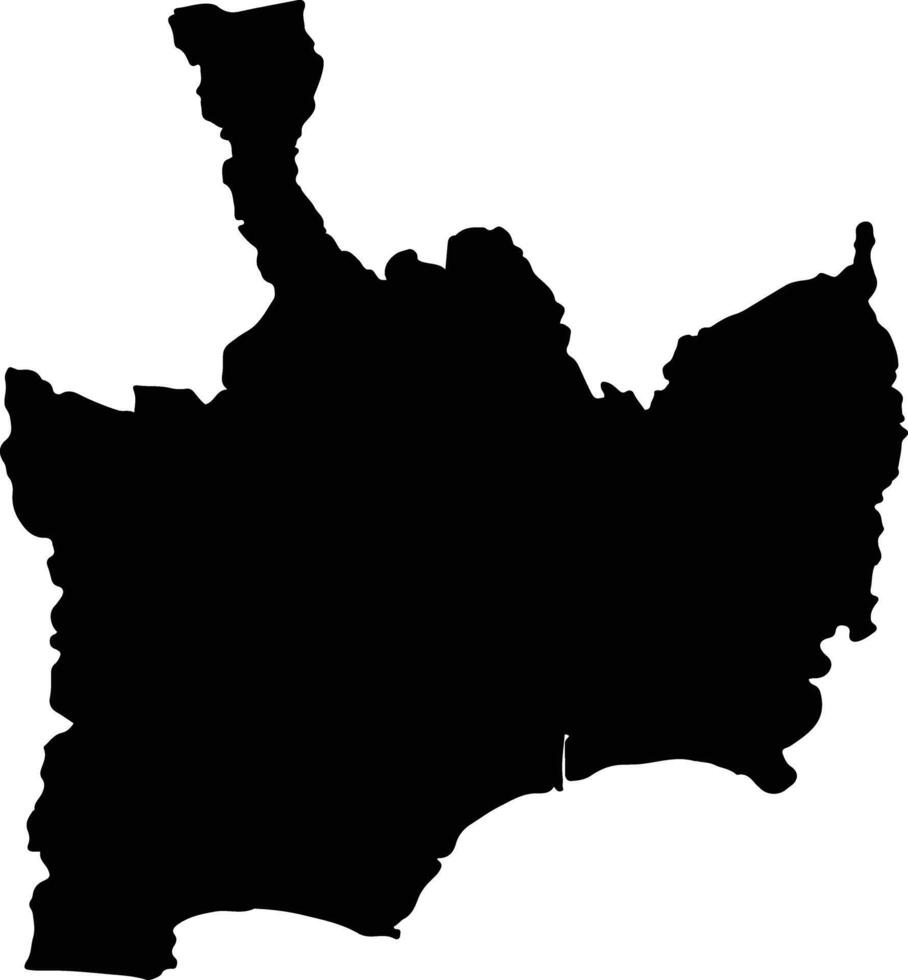 Klaeng Thailand silhouette map vector