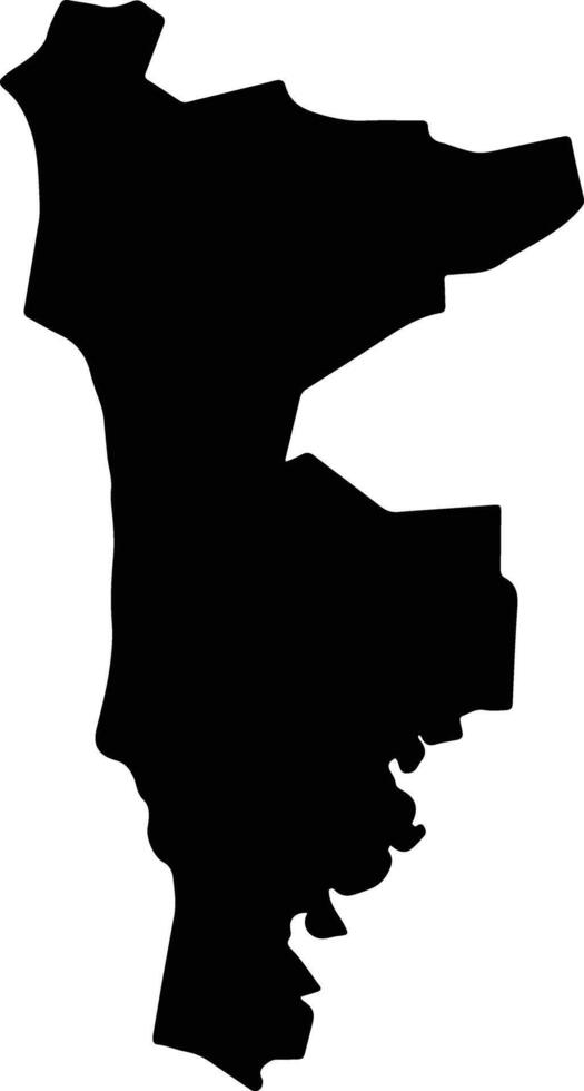 Kombo South Gambia silhouette map vector