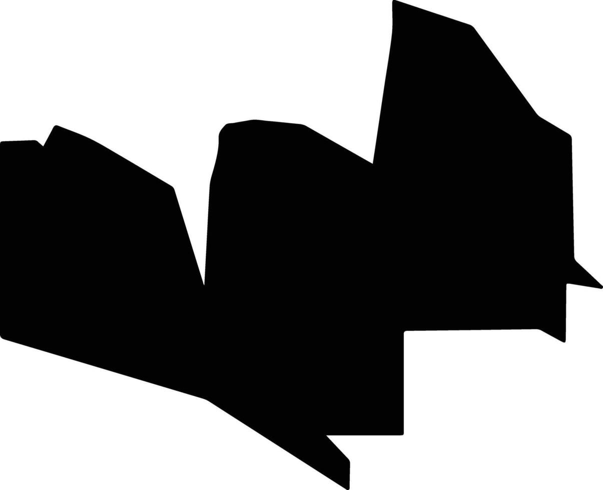 Komo Magarima District Papua New Guinea silhouette map vector