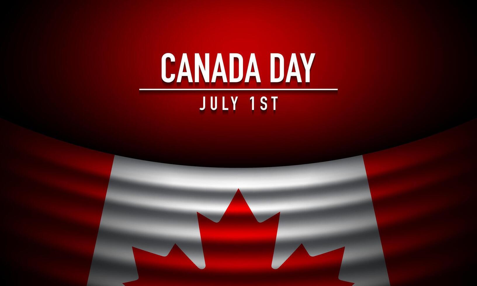 Canada day template design with flag on red background. vector