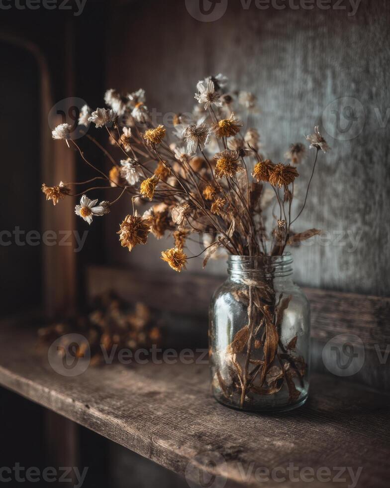 Still life with dried flowers photo