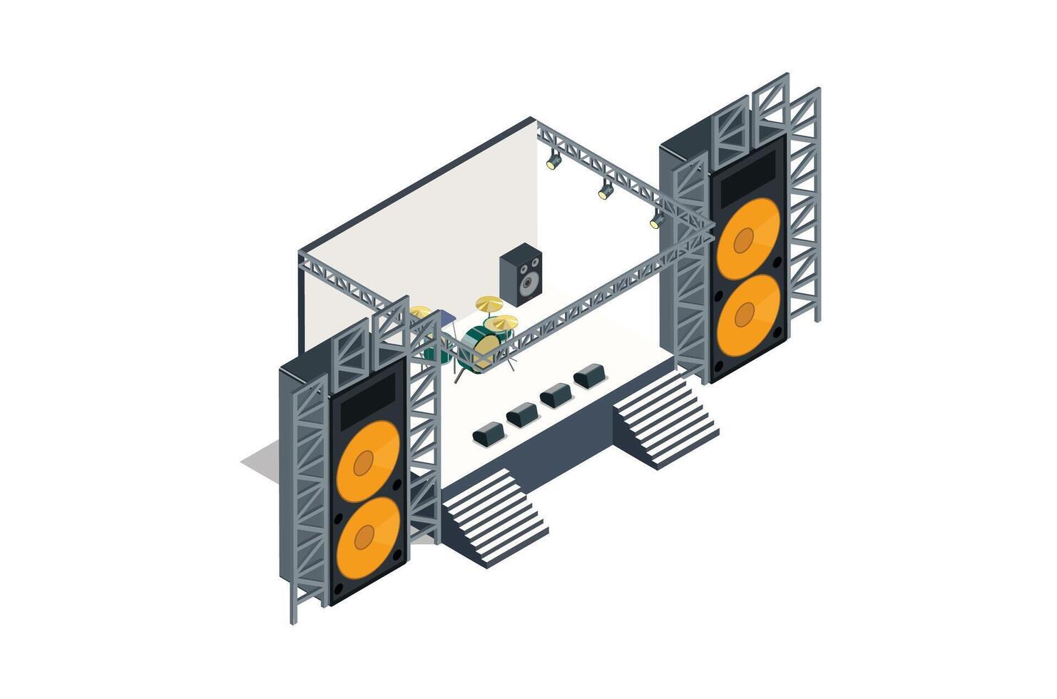 Isometric Music Stage vector