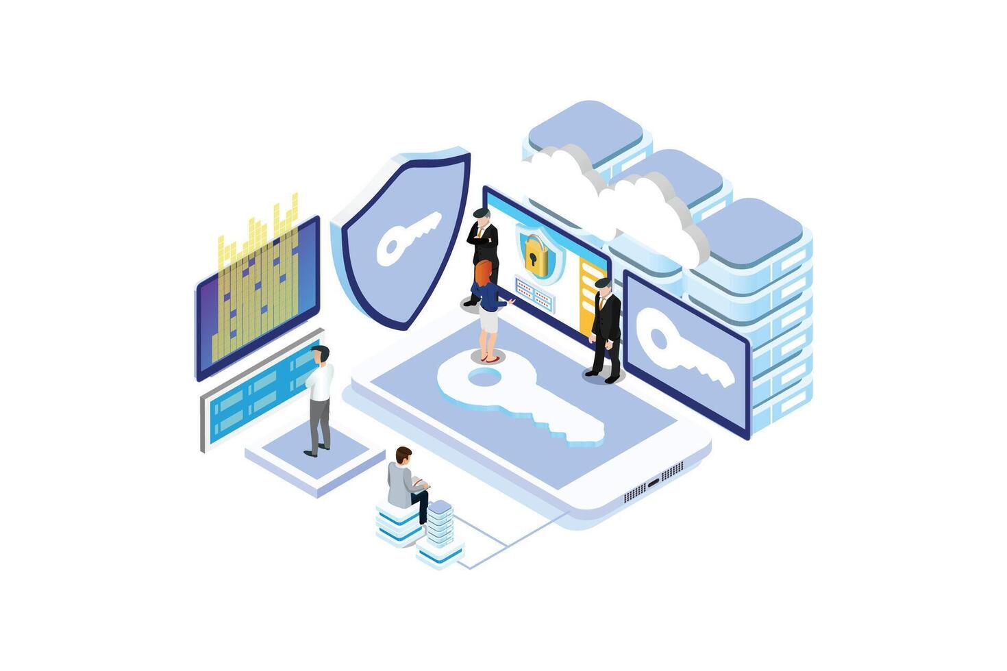 Modern Data protection isometric vector