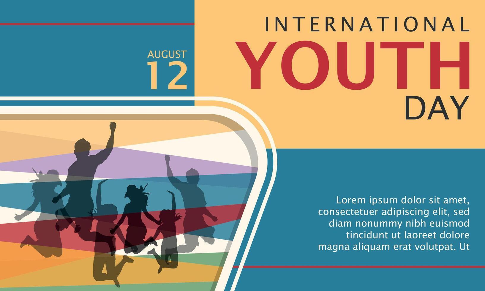 International Youth Day Template. Happy youth day. Copy space area vector