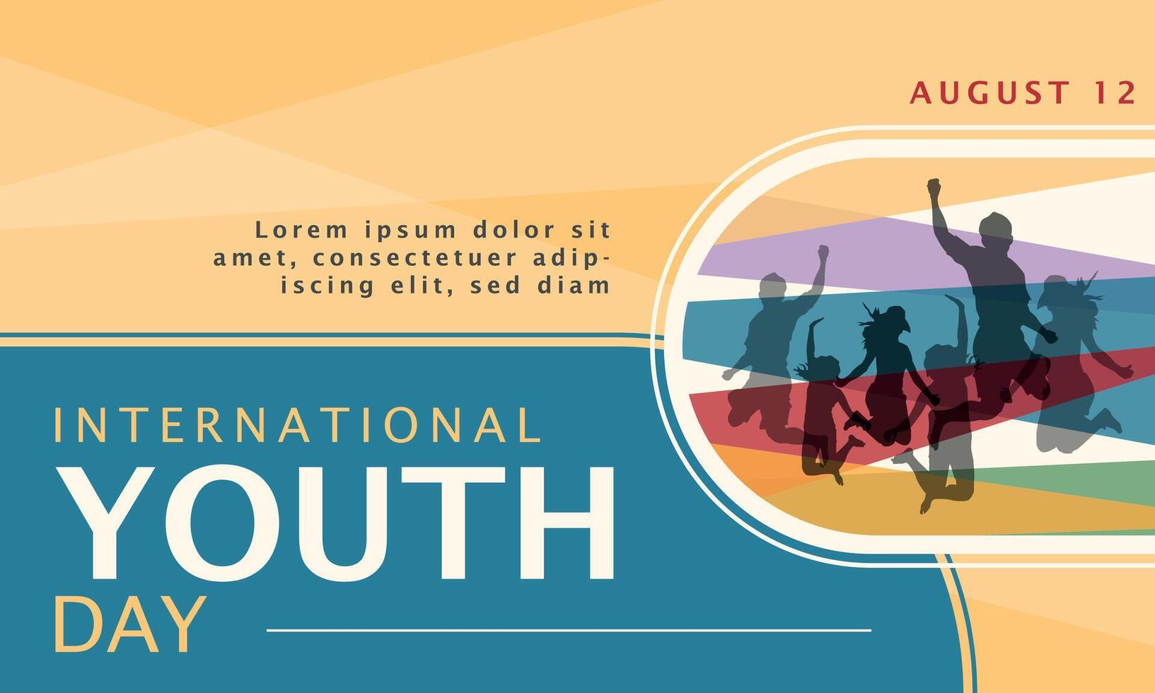 International Youth Day Template. Joyful youth day. Copy space area vector