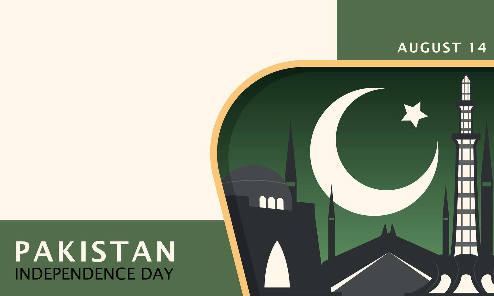 Pakistan Independence Day Poster. Celebration of freedom. Copy space area vector