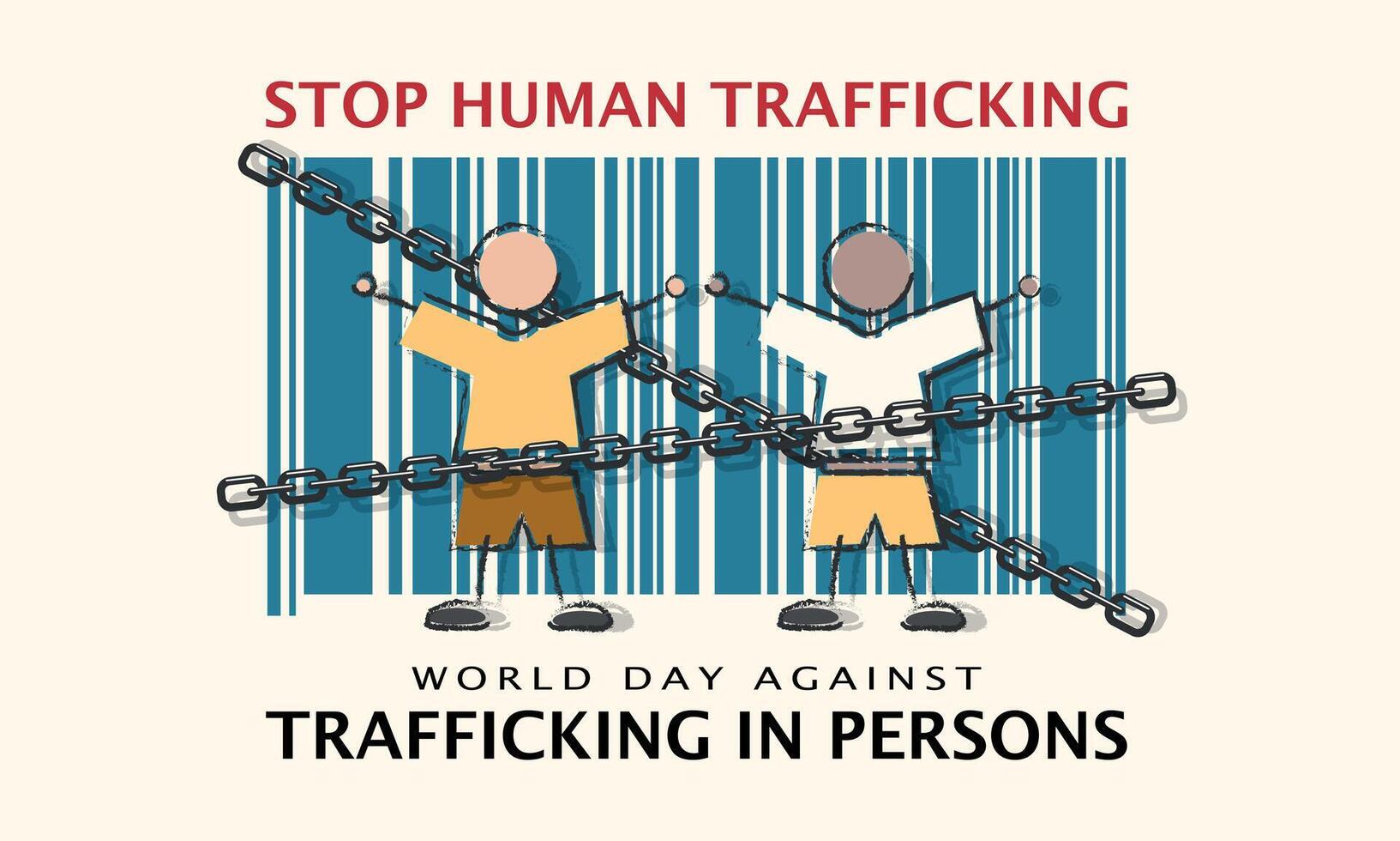 World Day Against Trafficking In Persons Poster. Child trafficking vector