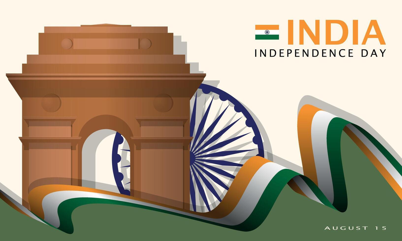 India Independence Day Poster. India gate vector