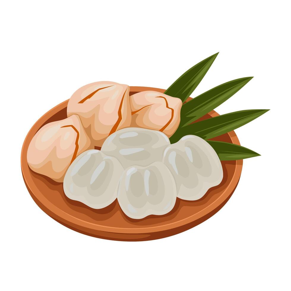 Illustration of Asian Palmyra palm, Toddy palm, Sugar palm. Isolated on white background. vector