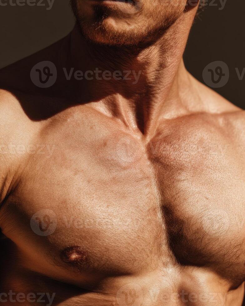 A man with no shirt on and no shirtless photo