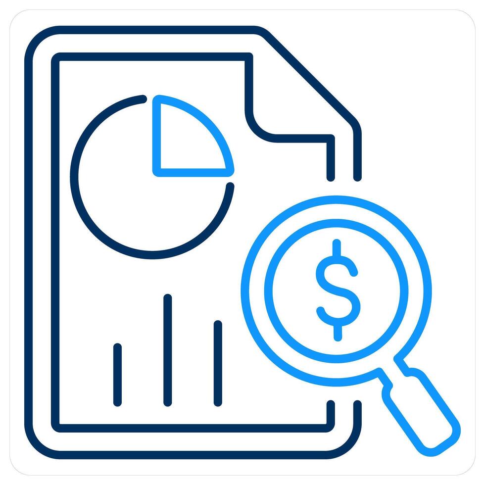 Audit icon concept in blue bold line color vector