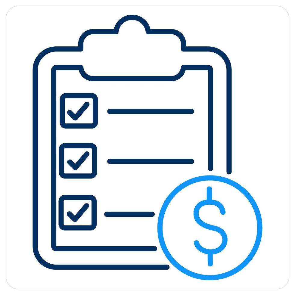 Policies icon concept in blue bold line color vector