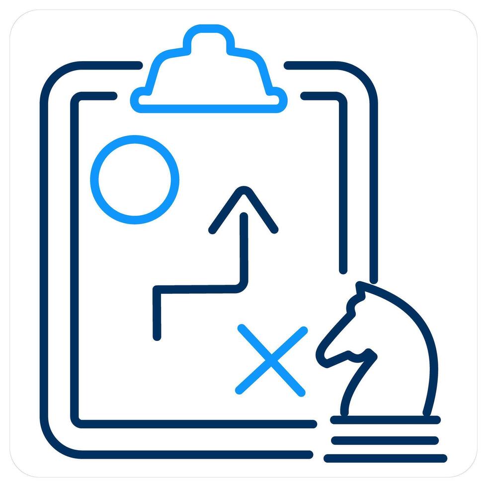 Strategy and plan icon concept in blue bold line color vector
