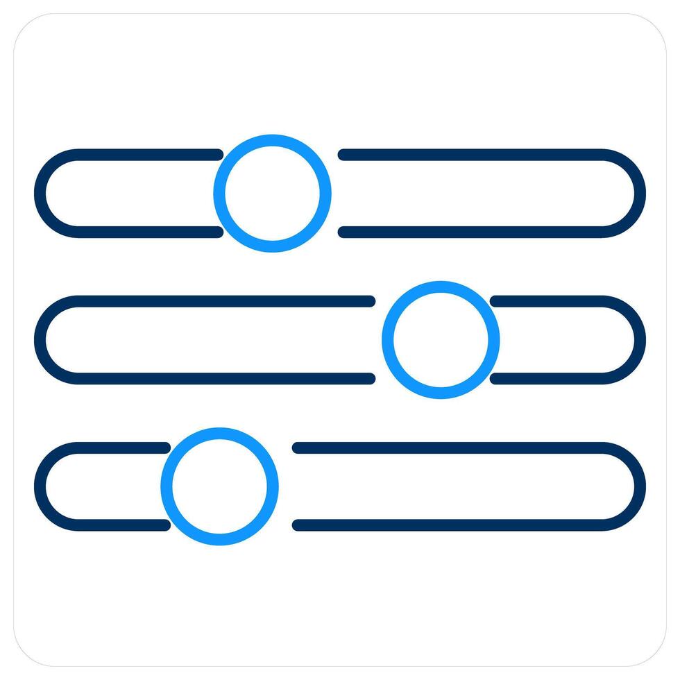 Refine icon concept in blue bold line color vector