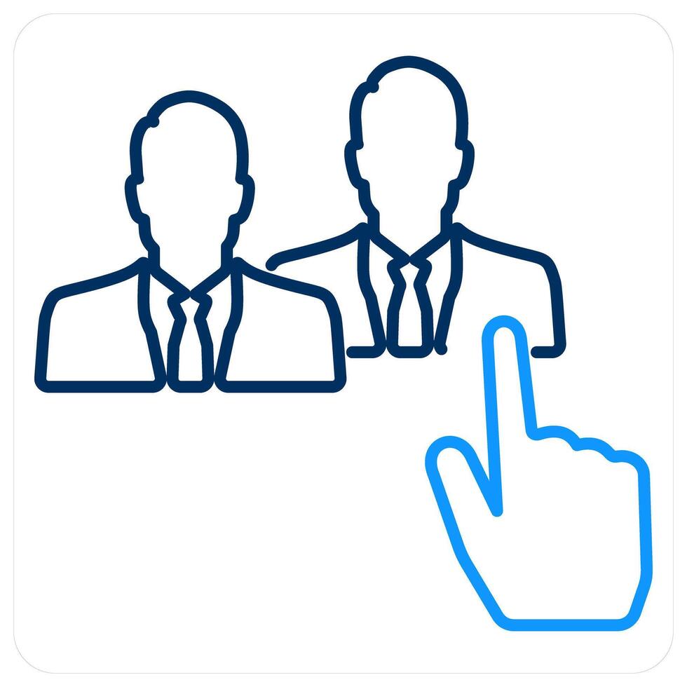 Assign icon concept in blue bold line color vector