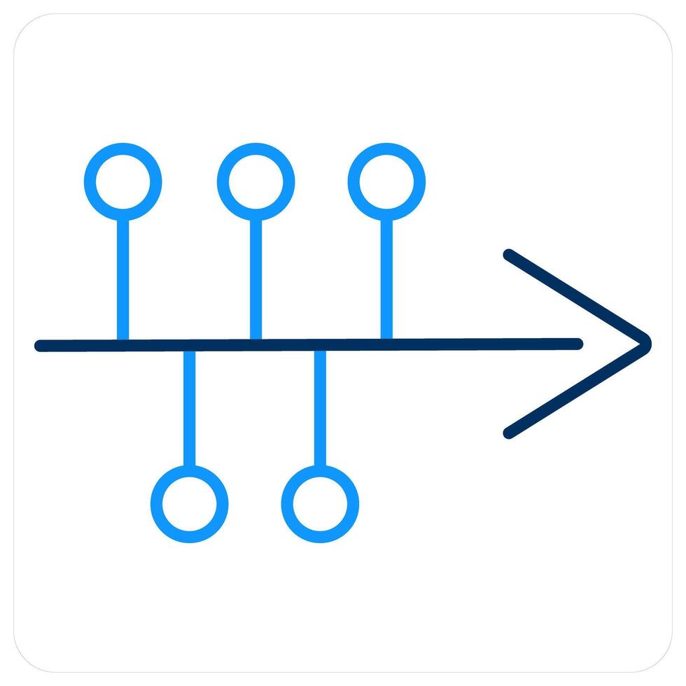Timeline and picon concept in blue bold line color vector