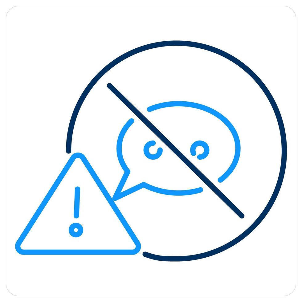 Don't Interrupt icon concept in blue bold line color vector