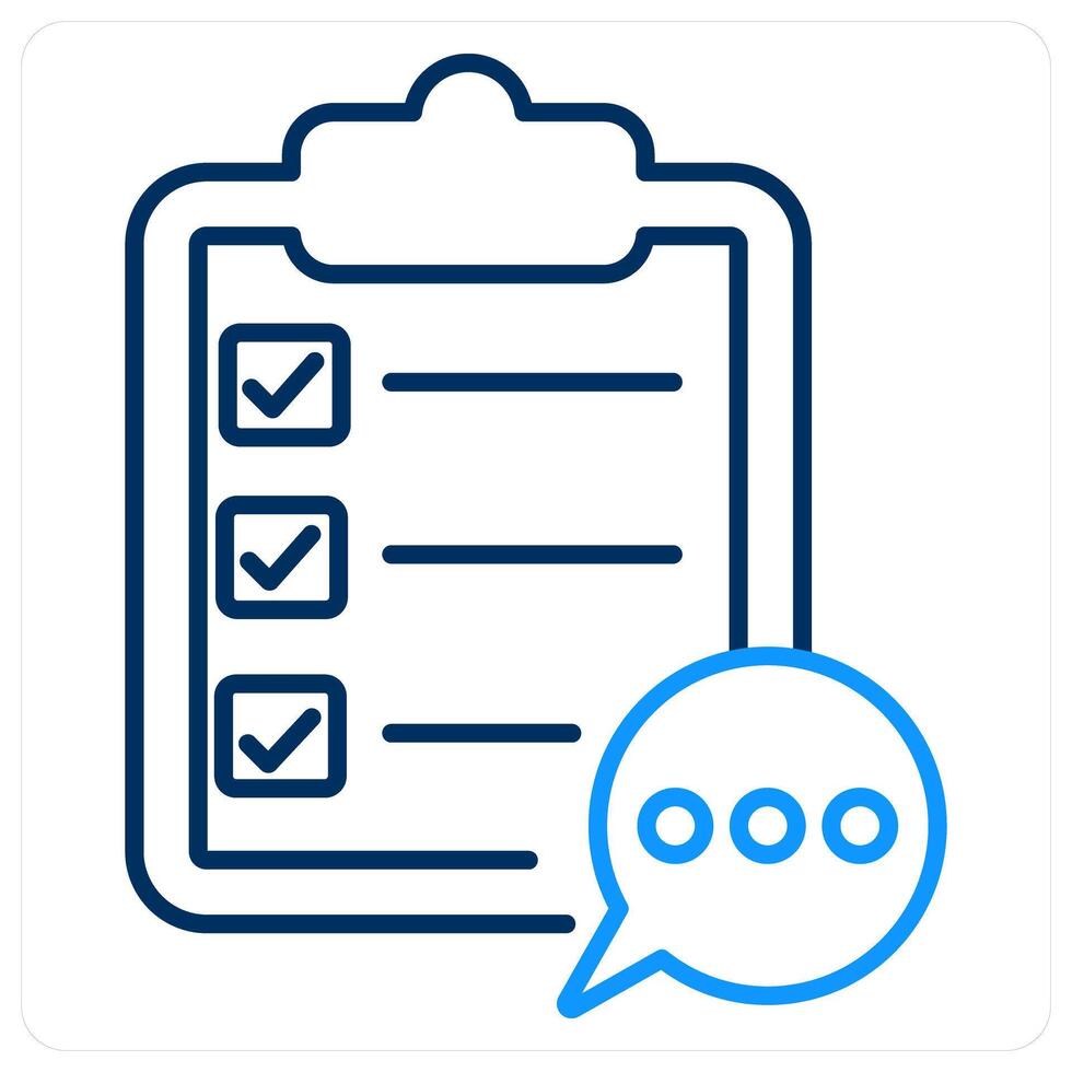 Summarize icon concept in blue bold line color vector