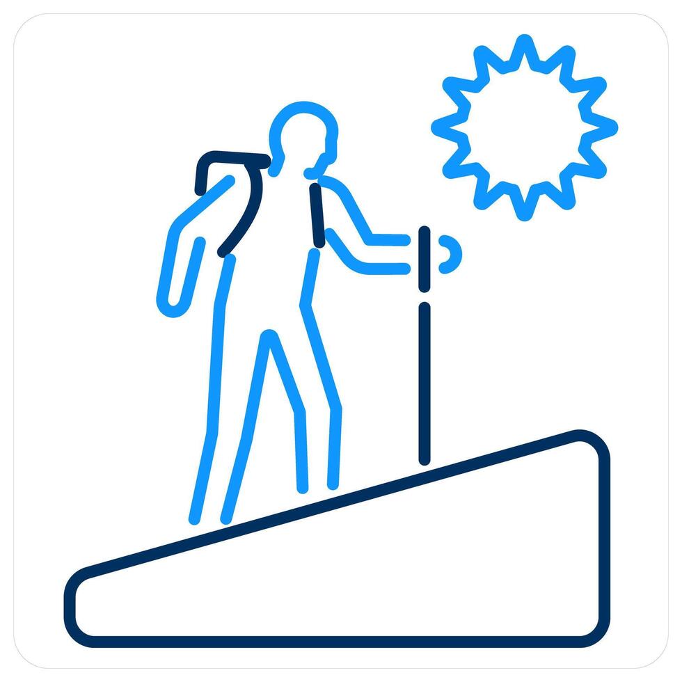 Adventure icon concept in blue bold line color vector