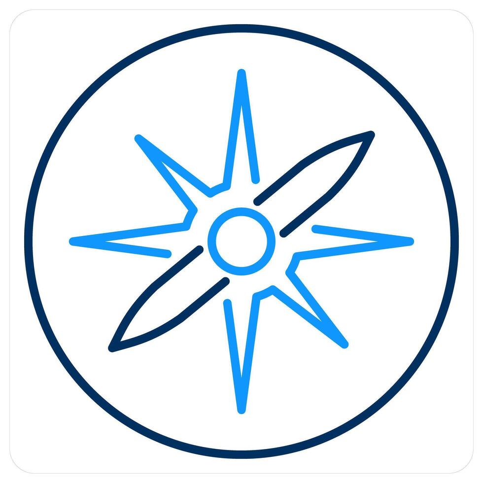 Orientation icon concept in blue bold line color vector