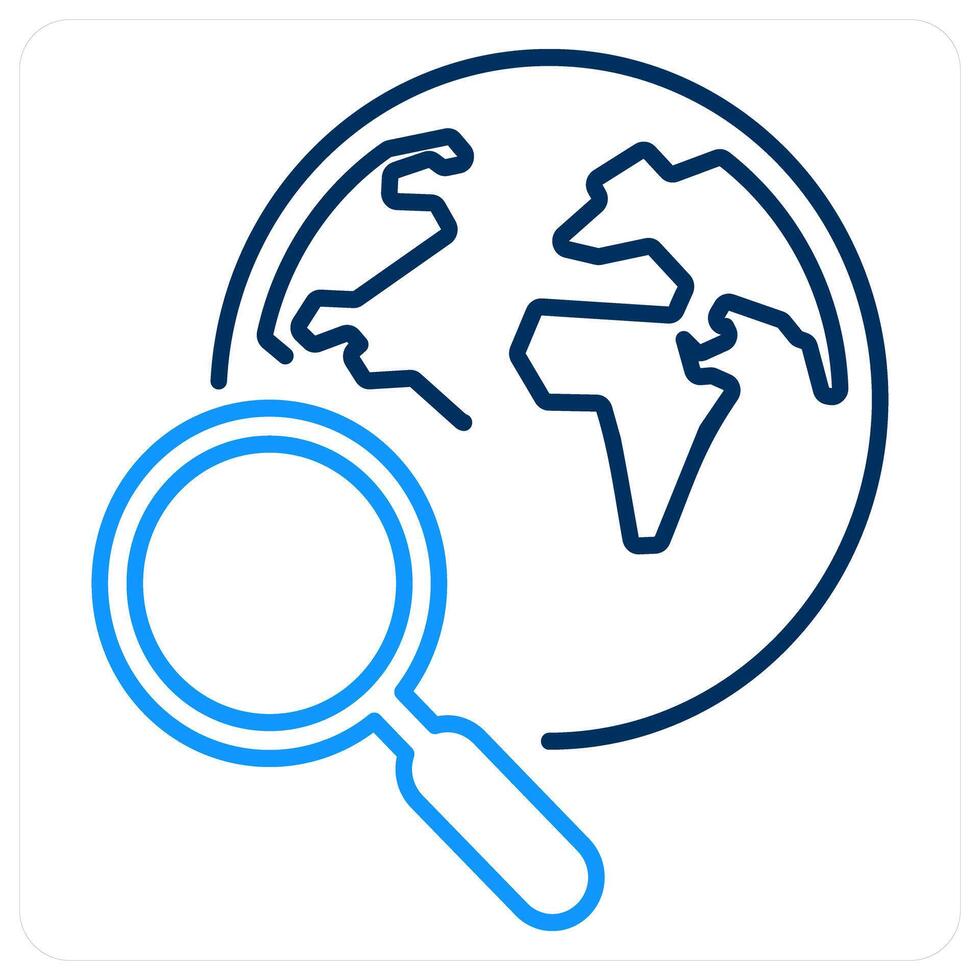 Exploration icon concept in blue bold line color vector
