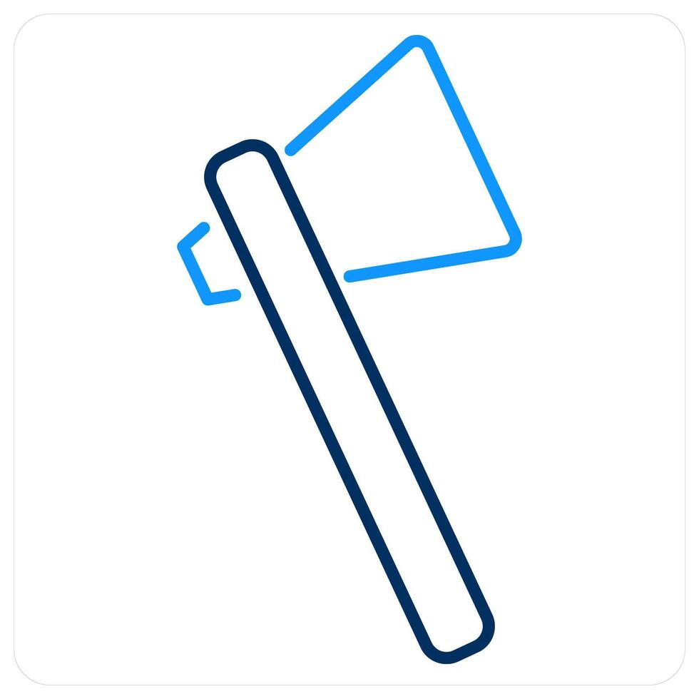 Axe icon concept in blue bold line color vector