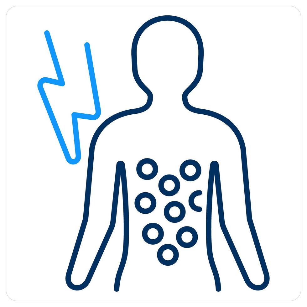 Allergy icon concept in blue bold line color vector