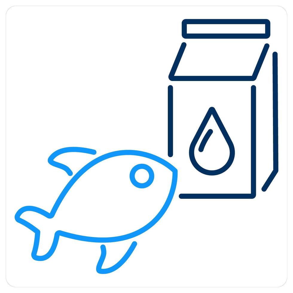 Fish Food icon concept in blue bold line color vector
