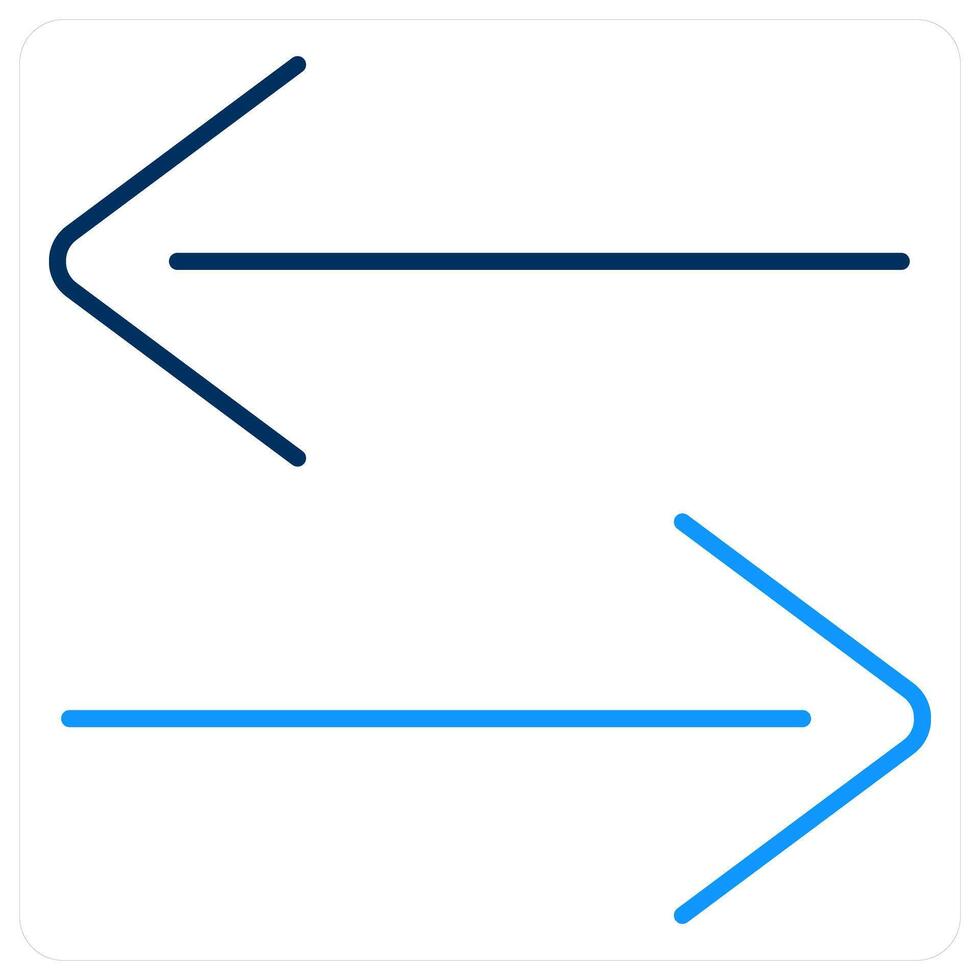 Arrows icon concept in blue bold line color vector