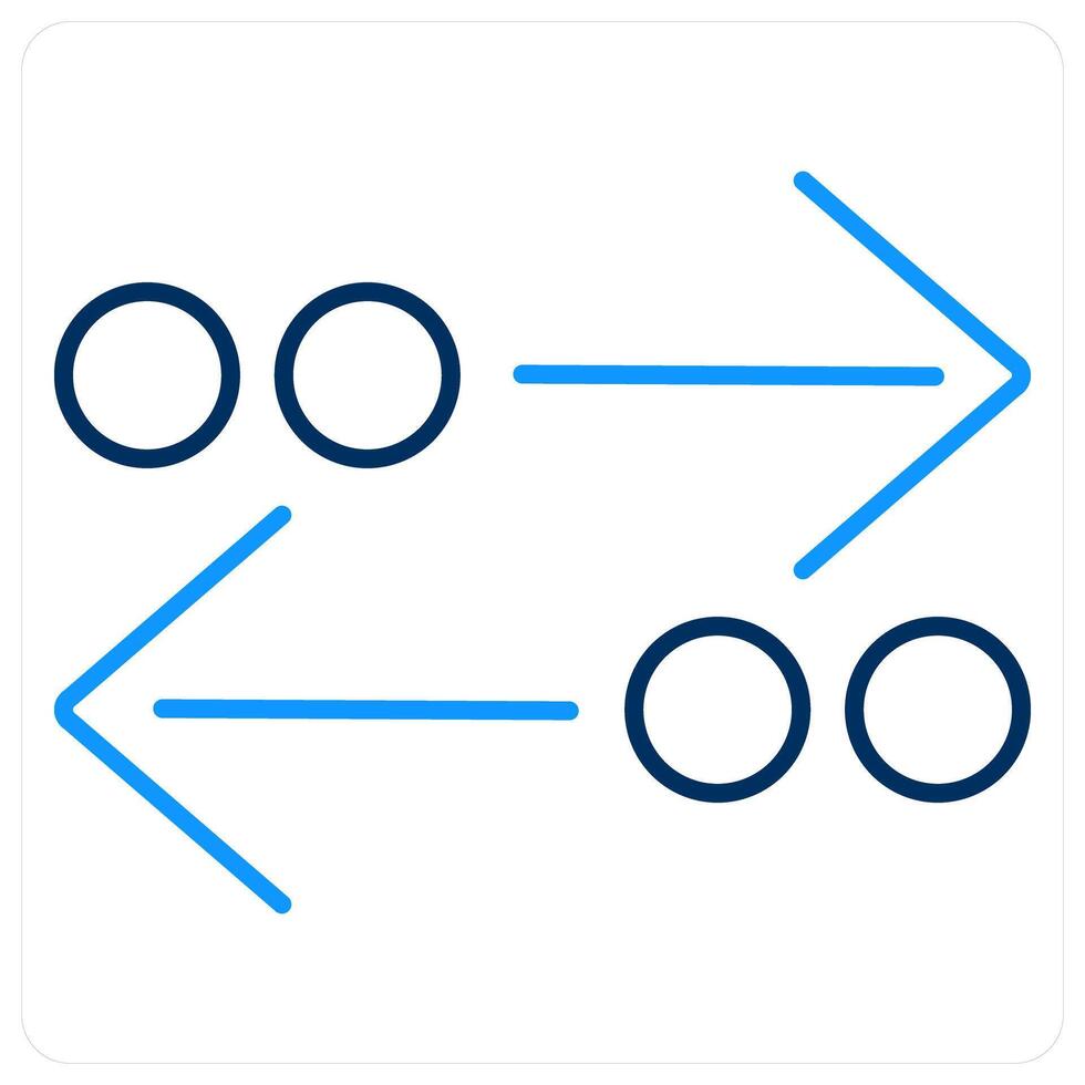 Motion icon concept in blue bold line color vector