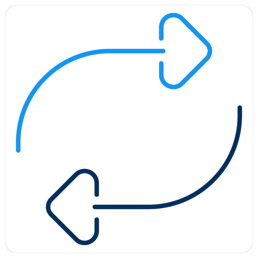 Replace icon concept in blue bold line color vector