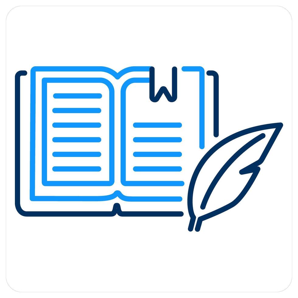 Literature icon concept in blue bold line color vector