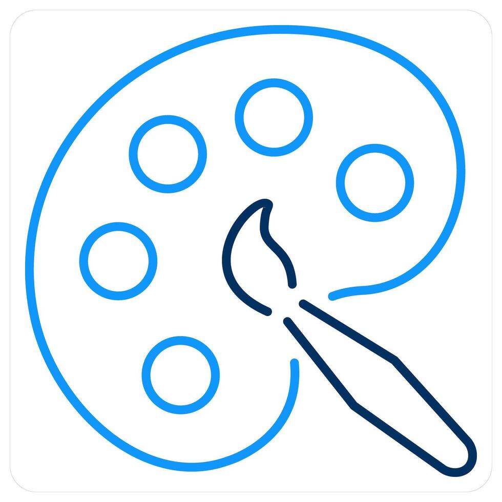 Art icon concept in blue bold line color vector