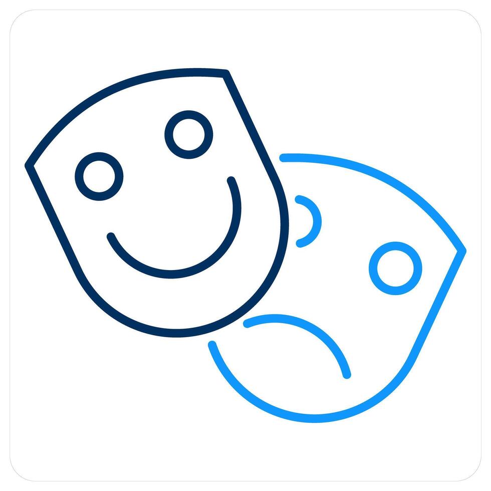 Theater icon concept in blue bold line color vector
