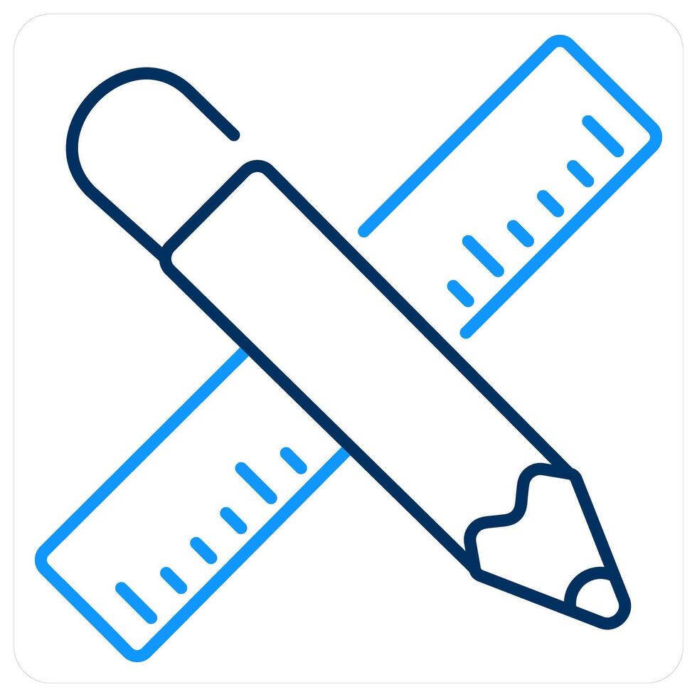 Design icon concept in blue bold line color vector