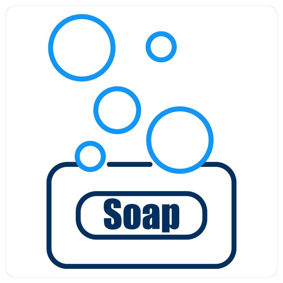 Soap icon concept in blue bold line color vector