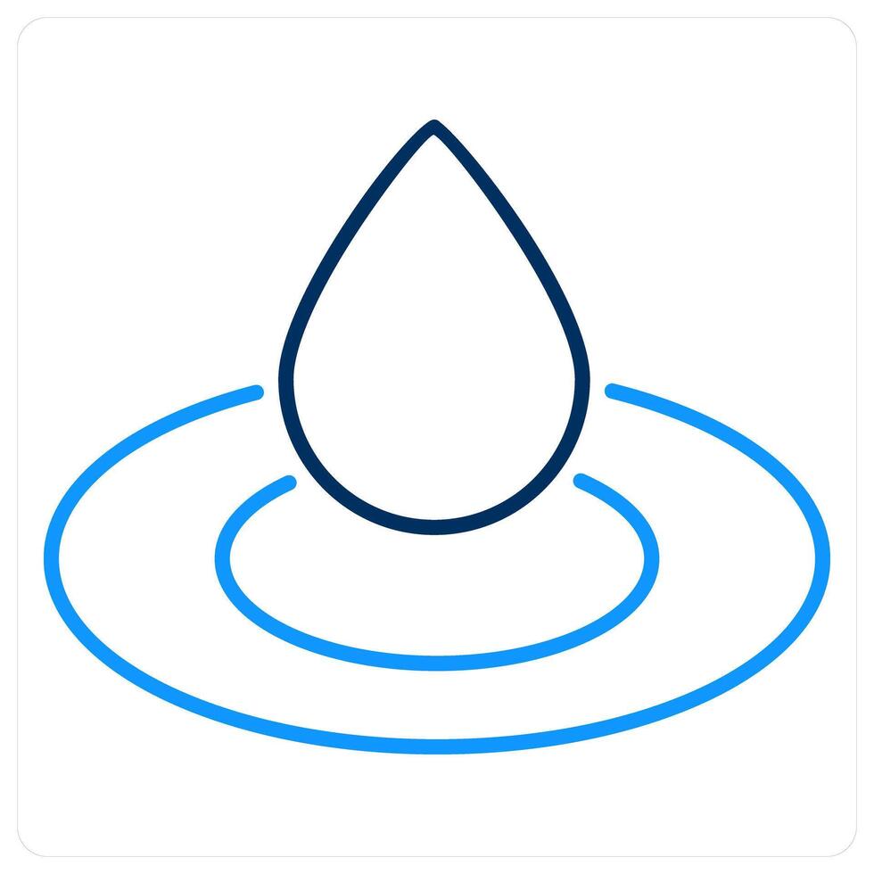Hydration icon concept in blue bold line color vector