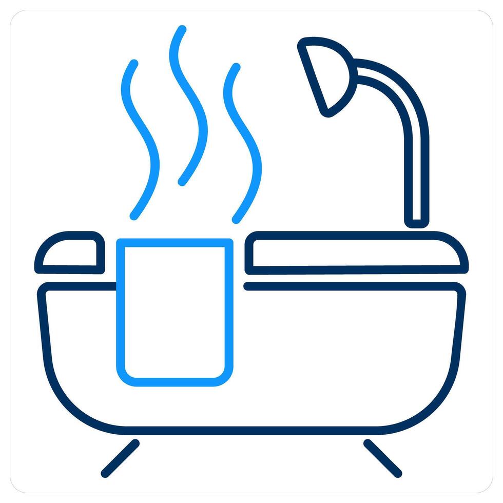 Bathtub icon concept in blue bold line color vector