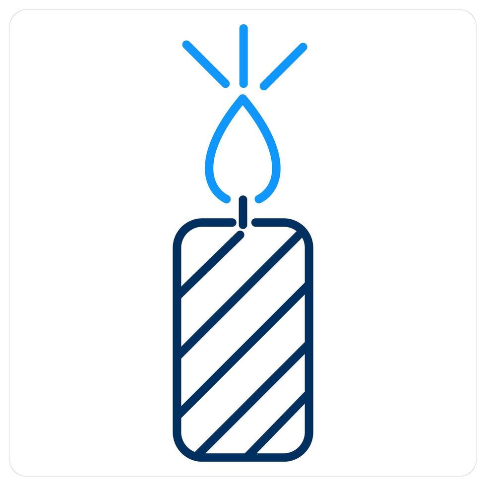 Candle icon concept in blue bold line color vector