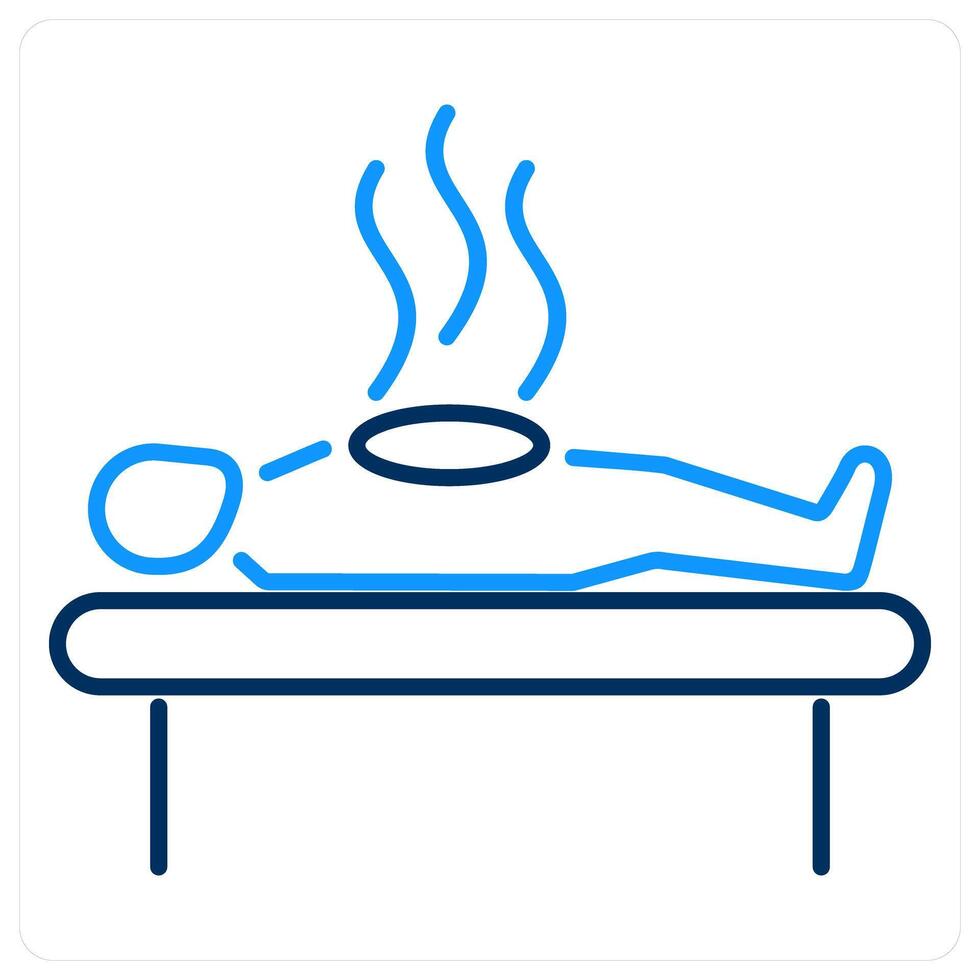 Hot Stones icon concept in blue bold line color vector