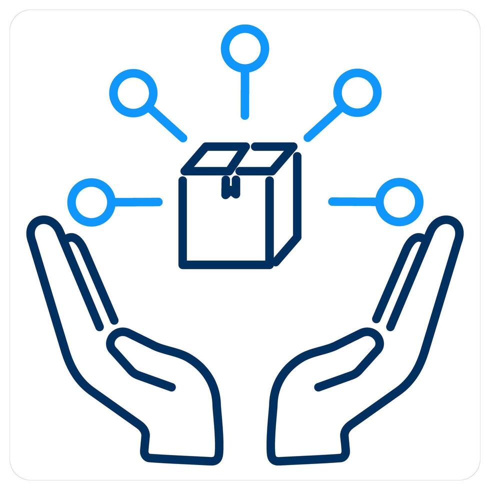 Brand develpoment icon concept in blue bold line color vector